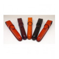 Hand Stitched Leather Single Pen Case Crimson Red with Black