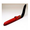 Hand Stitched Leather Single Pen Case Crimson Red with Black
