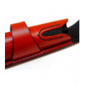 Hand Stitched Leather Single Pen Case Crimson Red with Black
